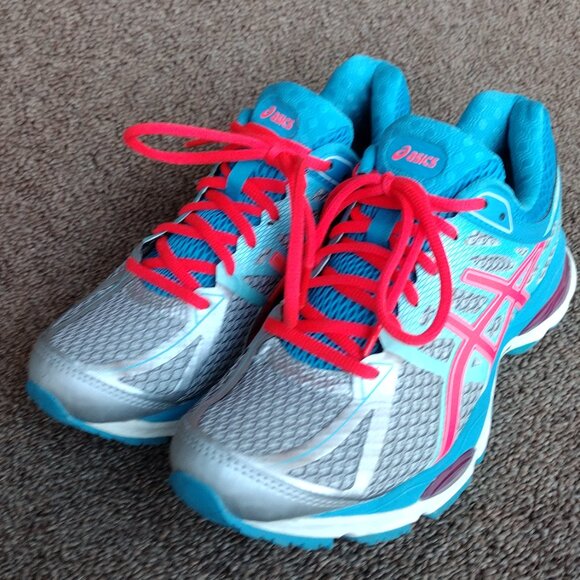 Asics Gel-Cumulus 17 Running Sneakers T5D8N- Women’s Size 8  Blue Pink Excellent - Picture 2 of 8
